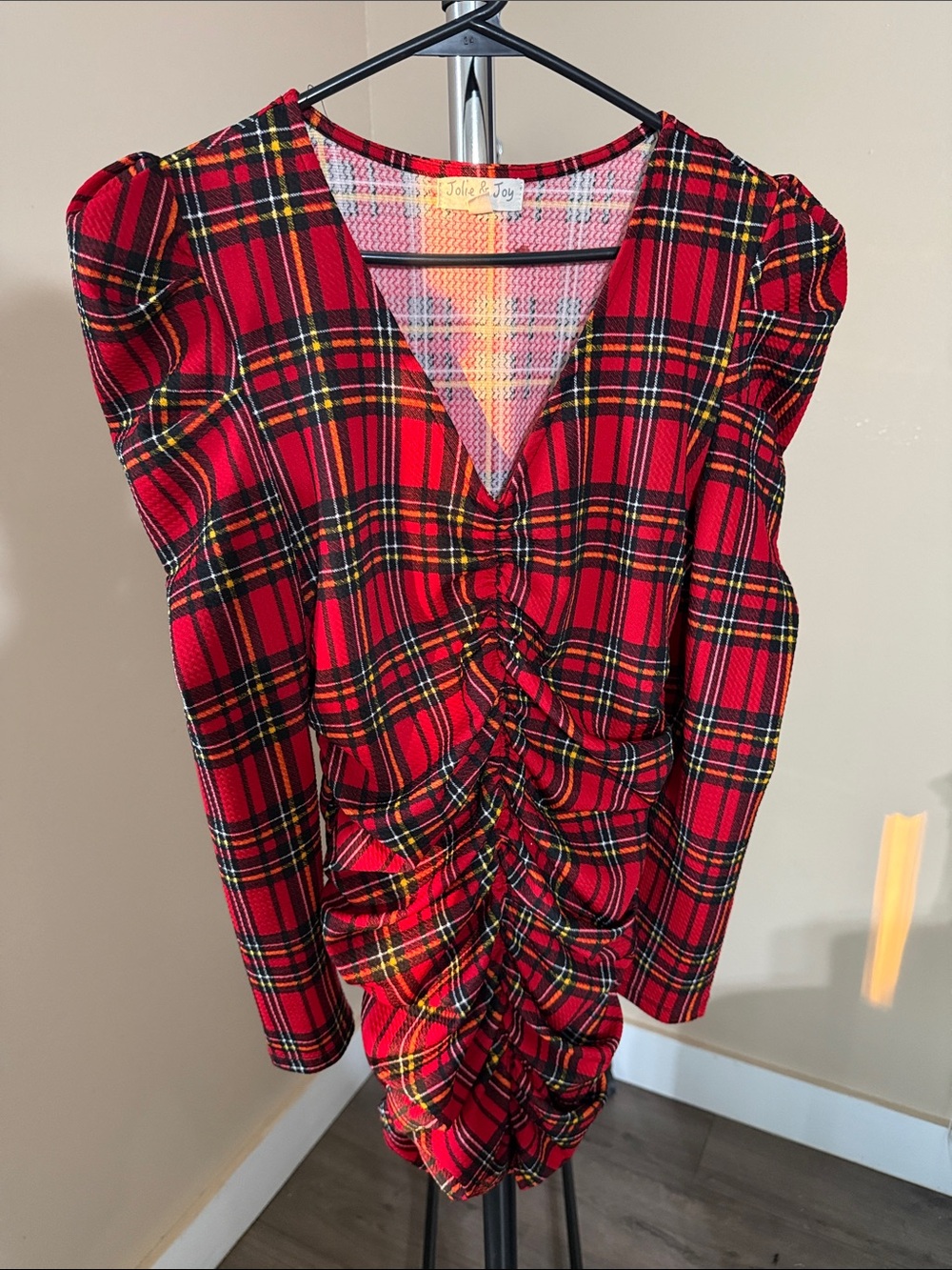 Jolie & Joy Red Plaid Top